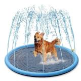 Splash Sprinkler Pad for Dogs - 59\ Thicken Pet Swimming Pool Bathtub, 2024 New Packaging Pet Summer Backyard Playset and Water Toys(59\in,Blue) - Retail: $10in