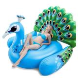 JOYIN Inflatable Peacock Pool Float - Giant Blue Peacock Fun Beach Floaties, Swim Party Animal Decorations Adult Size Inflatable Summer Pool Raft Lounge for Adults - Retail: $50