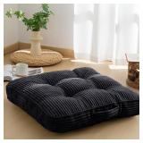 HIGOGOGO Washable Floor Pillow Cushion for Adults, Meditation Cushion Pillow, Large Square Floor Sitting, Removable Tufted Corduroy Cover, for Tatami Living Room or Yoga, 22x22 Inch, Machine Washable 