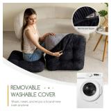 HIGOGOGO Washable Floor Pillow Cushion for Adults, Meditation Cushion Pillow, Large Square Floor Sitting, Removable Tufted Corduroy Cover, for Tatami Living Room or Yoga, 22x22 Inch, Machine Washable 