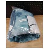 DweIke Fluffy Peacock Blue Rugs for Bedroom Living Room, 5x8 Feet Soft Plush Shaggy Tie-Dyed Teal Blue Girls Boys Kids Rug, Upgraded Non-Slip and Machine Washable Carpet for Dorm Nursery Decor - Retai