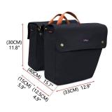 TOURBON Canvas Cycling Bicycle Bike Pannier Rear Seat Bag Rack Trunk (Waterproof, Roll-Up) (Black) - Retail: $90