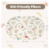STARUIA Small Kids Rug for Kids Room, 3ftx5ft Washable Road Rug for Baby Nursery, Non-Slip Car Rugs for Playroom, Tan Traffic Play Mat Soft Fun Rugs for Boys Girls Dorm Toy Room Tent - Retail: $40
