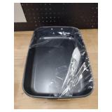 HONGBAKE Lasagna Pan 3 Inch Deep, 15x10\ Baking Pan for Oven, Nonstick Cake Baking Dish for Brownie, Roasting Pans with Stainless Steel Handles, Heavy Duty, Dishwasher Safe, Dark Grey - Retail: $24in
