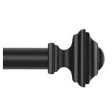 JRZOO Black Curtain Rods 48 to 84 Inches(4-7 Feet),Decorative 3/4 Inch Diameter Drapery Rod Set with Square Finials,Size:36ftft-88ftft,Matte Black - Retail: $21