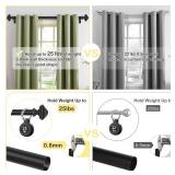 JRZOO Black Curtain Rods 48 to 84 Inches(4-7 Feet),Decorative 3/4 Inch Diameter Drapery Rod Set with Square Finials,Size:36ftft-88ftft,Matte Black - Retail: $21