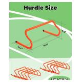 GHB 10 Pack 8\ Agility Hurdles Speed Agility Training Hurdles, Detachable Sturdy Hurdles Training Equipment Set with Carry Bag for Kids,Athletes,Soccer,Basketball - Retail: $40in