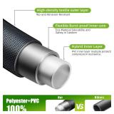 Non-Expandable Garden Hose 100feet, Flexible Water Hose with 10 Function Hose Nozzle, Lightweight, Tangle Free, Rust Proof for Yard (Black) - Retail: $37