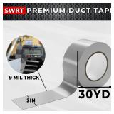SWRT 24-Pack 9 Mil Silver Heavy Duty Duct Tape Strong Adhesive, 2 Inch x 720 Yd Duct Heavy Duty Waterproof All Weather Gray Duct Tape No Residue Sealing and Patching for IndoorandOutdoor Repair - Reta
