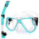 Greatever Dry Snorkel Set,Panoramic Wide View,Anti-Fog Scuba Diving Mask,Professional Snorkeling Gear for Adults - Retail: $30