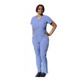 ANGIE UNIFORMS YOGAFLEX - TALL and PETITE. Soft and Stretchy Scrub Set for Women. 2-Pocket Top and 5 Pocket Pants. Modern Fit. A430 (CEIL, M) - Retail: $30
