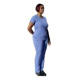 ANGIE UNIFORMS YOGAFLEX - TALL and PETITE. Soft and Stretchy Scrub Set for Women. 2-Pocket Top and 5 Pocket Pants. Modern Fit. A430 (CEIL, M) - Retail: $30