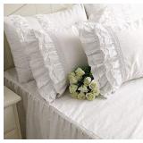 One Piece Shabby Vintage White Embroidery Lace Ruffle Matching Pillowcase 1122 (Standard 20\x30\in) - Retail: $20in