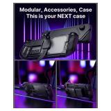 JSAUX PC0104 ModCase Compatible with Steam Deck, Steam Deck Case Comprehensive Protection Include Detachable Front Shell, Body Protective Shell, Metal Bracket and Strap - Basic Set - Retail: $30