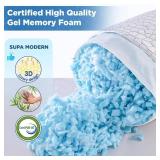 SUPA MODERN Cooling Bed Pillows for Sleeping 1 Pack Small Shredded Memory Foam Pillow Camping Travel Pillow - Compressible Medium Firm, Breathable Cover, ldeal Backpacking Hiking, Airplane and Car - R