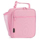 FlowFly Kids Lunch box Insulated Soft Bag Mini Cooler Back to School Thermal Meal Tote Kit for Girls, Boys, Pink - Retail: $13