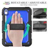 SEYMAC stock Case for iPad (A16) 11th/10th Generation 11ftft/10.9ftft 2025/2022, Full-Body Drop Protection Case with Screen Protector and360° Rotate Hand Strap/Stand, Blue+Black - Retail: $30