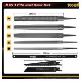 TOOLAN: File Set, File and Saw Set. metal file,metal files tools for steel,Professional Steel File Triangle/Flat/Half-Round/Round Files for MetalWoodPlastic,Woodworking, Blade Quick Change Mechanism -
