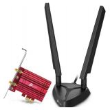 TP-Link WiFi 6E Intel AX210 AXE5400 PCIe WiFi Card for PC Archer TXE75E- Tri Band Wireless Adapter for Desktop PC w/Magnetic Base Dual Antenna, Bluetooth 5.3(USB Port), WPA3, MU-MIMO, OFDMA, 802.11ax 