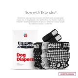 Pet Parents® Washable Dog Diapers (3pack) + Extendrs® of Durable Doggie Diapers, Premium Dog Diapers Female (Large, Luxe) - Retail: $30