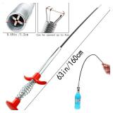 Flexible Grabber Claw Pick Up Reacher Tool With 4 Claws Bendable Hose Pickup Reaching Assist Tool for Litter Pick, Home Sink, Drains, Toilet, Hair Remover (63 inch) - Retail: $10