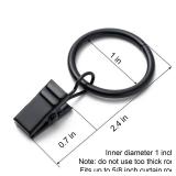 BOOMIBOO 44 Pack Curtain Rings with Clips, Drapery Clips with Rings, Hangers Drapes Rings, Drapery Rings 1 inch, Fits up to 5/8 inch Diameter Curtain Rod, for Hanging Drapes Bows Hat and So On - Retai
