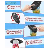 One Touch Electric Can Opener Fits Almost All Can Sizes for Seniors with Arthritis, Hand Held Battery Operated Can Opener with Smooth Edge, Food Safe Kitchen Gadgets Automatic Can Opener for Kitchen -