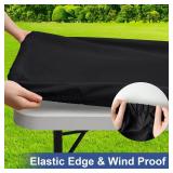 homing Rectangle Table Cloth Cover, Waterproof Polyester Elastic Fitted Tablecloth, Fits for 5 Foot Folding Tables, Washable Table Protector for Picnic, Camping, Outdoor (Black, 36\ x 60\in) - Retail: