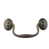 MuDuJia 4-Pack 4\ Hole Centers Dark Antique Brass Drawer Dresser Pulls Handles Droop Bail Pulls for Kitchen Cabinet Doors Furniture Hardware C-C:102mm (Antique Brass,4) - Retail: $20in