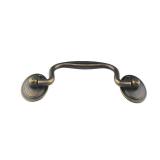 MuDuJia 4-Pack 4\ Hole Centers Dark Antique Brass Drawer Dresser Pulls Handles Droop Bail Pulls for Kitchen Cabinet Doors Furniture Hardware C-C:102mm (Antique Brass,4) - Retail: $20in