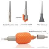 AREPK Compact Aquarium Siphon Vacuum and Water Changer Kit with Cleaning Brush. Perfect for Simultaneous Water Changing and Cleaning in Small Fish Tanks. Gravel and Sand Cleaning. - Retail: $18
