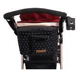 Miracle Baby Stroller Organizer Bag for Mom,Universal Stroller Storage Caddy Diaper Bag- Compatible with Most Stroller - Multifunctional Larg(Black White Star) - Retail: $21