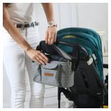 Miracle Baby Stroller Organizer Bag for Mom,Universal Stroller Storage Caddy Diaper Bag- Compatible with Most Stroller - Multifunctional Larg(Black White Star) - Retail: $21