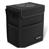 K KNODEL 2 Gallon Black Leak-Proof Waterproof Car Trash Can with Lid - Retail: $8