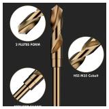 MACXCOIP 1\ Cobalt Drill Bit Set - 6Inch Length, M35 High Speed Steel Jobber Length Drill Bit Kit for Hardened Metal, Stainless Steel, Cast Iron, Wood and Plastic, with Index Storage Case - Retail: $3