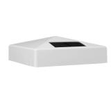 Classy Caps 5x5 White PVC Pyramid Solar Post Cap - High Performance, Energy Efficient, Outdoor Solar Lighting, Durable White PVC, Fits Standard 5x5 Posts - Retail: $21