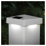 Classy Caps 5x5 White PVC Pyramid Solar Post Cap - High Performance, Energy Efficient, Outdoor Solar Lighting, Durable White PVC, Fits Standard 5x5 Posts - Retail: $21