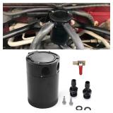 ZHSYMX Universal 150ml Oil Catch Can Baffled 2 Port Oil Catch Tank Kit Universal Oil Separator Reservoir Tank with Drain Valve - Retail: $17
