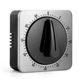 Kitchen Timers for Cooking, Chef Cooking Timer Clock with Loud Alarm,100percent Mechanical Desk Timer - No Batteries Required - Magnetic Backing, Exquisite Stainless Steel Body - Countdown Reminder Ma