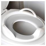 Jool Baby Potty Training Seat for Boys and Girls With Handles, Fits Round and Oval Toilets, Non-Slip with Splash Guard, Includes Free Storage Hook (Gray) - Retail: $23