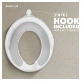 Jool Baby Potty Training Seat for Boys and Girls With Handles, Fits Round and Oval Toilets, Non-Slip with Splash Guard, Includes Free Storage Hook (Gray) - Retail: $23
