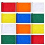 Colarr 12 Pcs Solid Golf Flag Target Flag with Tube Inserted Waterproof Putting Green Flags 420D Nylon Mini Pin Flags 8\ l x 6\in H for Yard Garden Backyard Outdoor Halloween Christmas Gift Kids - Ret