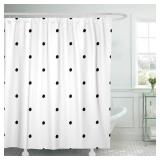 Emvency Shower Curtain Small Abstract Polka Dot Pattern with Trendy Cute Black and White Monochrome Bubble Child Waterproof Polyester Fabric 72 x 72 inches Set with Hooks - Retail: $18