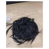FORCUTEU Messy Bun Hair Piece Tousled Updo Hair Piece Scrunchies Synthetic Wavy Bun Extensions Rubber Band Elastic Scrunchie (2#(natural black)