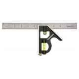 Swanson Tool Co TC132 12-Inch Combo Square with Cast Zinc Body, Stainless Steel Ruler and Brass Bolt - Retail: $14