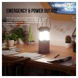 Lichamp LED Camping Lantern, 4 Pack Battery Powered Flashlight for Power Outages, Portable Collapsible Hanging Light Essential for Home, Outdoor, Emergency Lamp Survival Kit Gear for Hurricane, Gray -