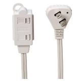 Amazon Basics Extension Cord with Multiple Outlets, 3 ft 2-Prong Indoor Power Strip, Flat Plug, 13 Amps, 1625 Watts, 125 VAC, White, 2-Pack - Retail: $6