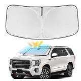 for GMC Yukon/Yukon XL 2021-2025 Windshield Sun Shade - 4 Layers Car Sunshades for Front Windows Shade Cover Custom Fit Yukon Sun Visor 240T Retractable Shade Blocks UV Rays Car Accessories - Retail: 