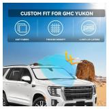 for GMC Yukon/Yukon XL 2021-2025 Windshield Sun Shade - 4 Layers Car Sunshades for Front Windows Shade Cover Custom Fit Yukon Sun Visor 240T Retractable Shade Blocks UV Rays Car Accessories - Retail: 