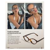 TIJN Olisa Blue Light Blocking Glasses for Women Men,Oval Small Frame Bluelight Glasses for Gaming/Computer/Screen,Tortoise - Retail: $25
